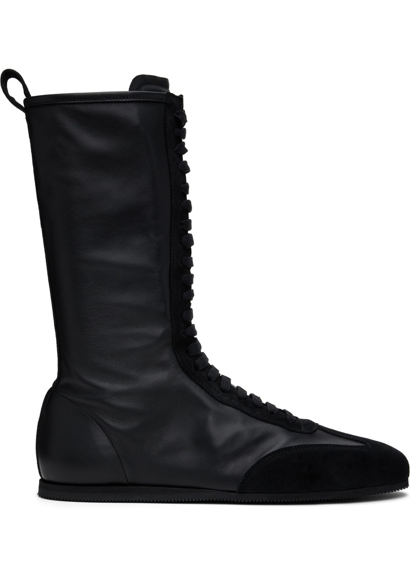 Ann Demeulemeester Black Juno High-Top Boxing Sneakers