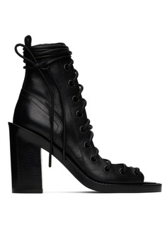 Ann Demeulemeester Black Lace-Up Heeled Sandals