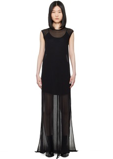 Ann Demeulemeester Black Semi-Sheer Maxi Dress