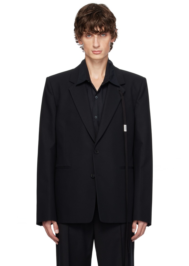 Ann Demeulemeester Black Serge Fitted Blazer