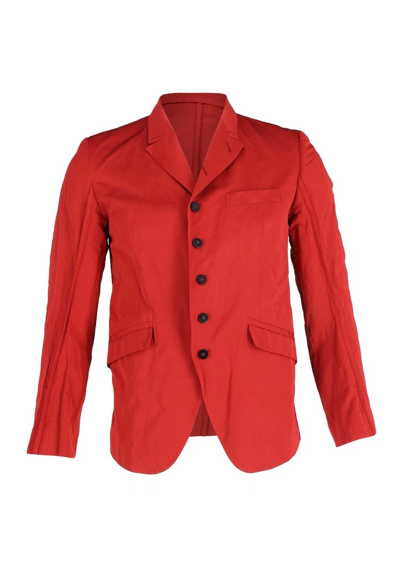 Ann Demeulemeester Single-Breasted Blazer in Red Cotton