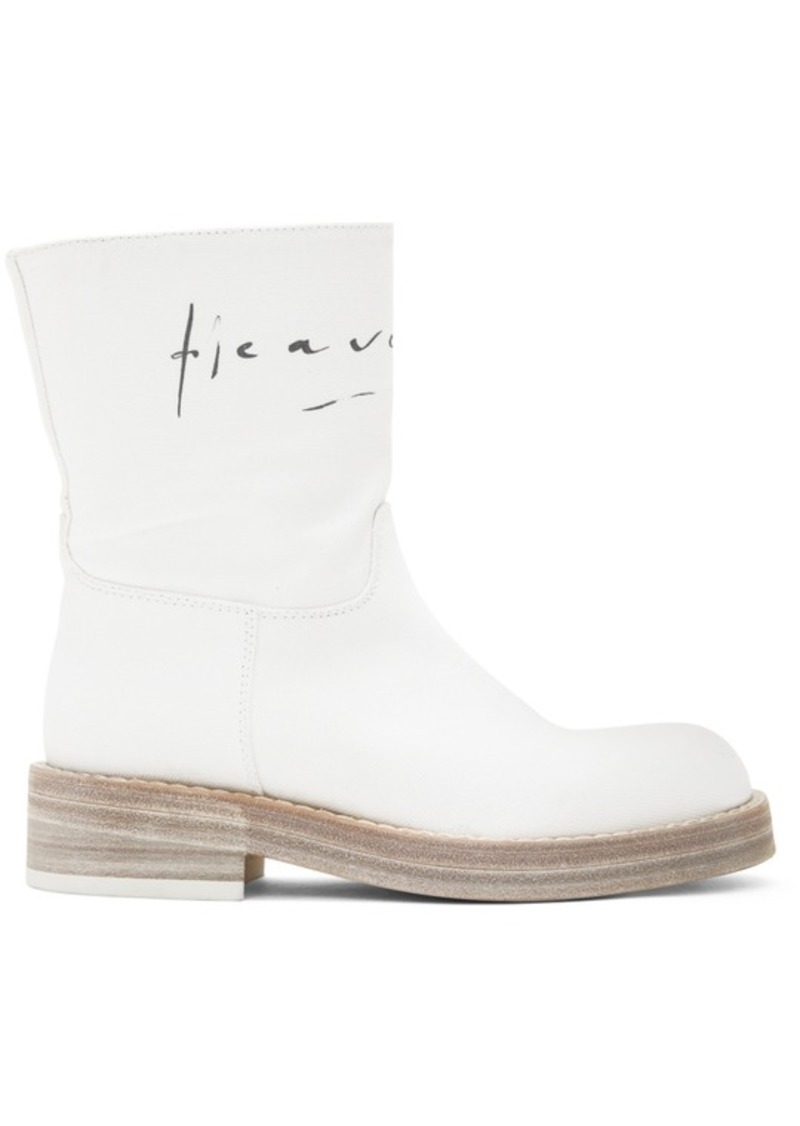 Ann Demeulemeester White Canvas Billie Boots