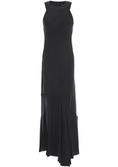 Ann Demeulemeester Woman Asymmetric Frayed Twill Maxi Dress Black