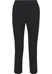 Ann Demeulemeester Woman Button-detailed Wool And Cotton-blend Twill Slim-leg Pants Black