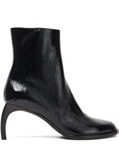 Ann Demeulemeester Woman Crinkled Patent-leather Ankle Boots Black