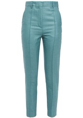 Ann Demeulemeester Woman Silk And Wool-blend Slim-leg Pants Turquoise