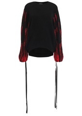 Ann Demeulemeester Woman Intarsia Alpaca Silk And Mohair-blend Sweater Black
