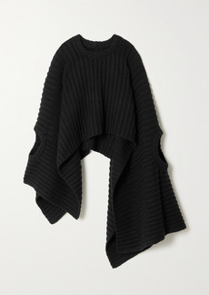 Ann Demeulemeester Convertible Draped Ribbed Alpaca And Wool-blend Sweater