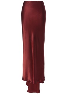 Ann Demeulemeester Madeleen Draped Satin Flared Long Skirt