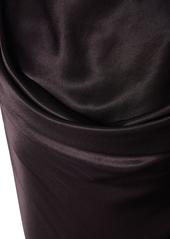 Ann Demeulemeester Madeleen Draped Satin Flared Long Skirt