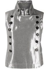 Ann Demeulemeester metallic sleeveless jacket