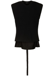 Ann Demeulemeester Thorvald Wool Rib Darted Knit Vest