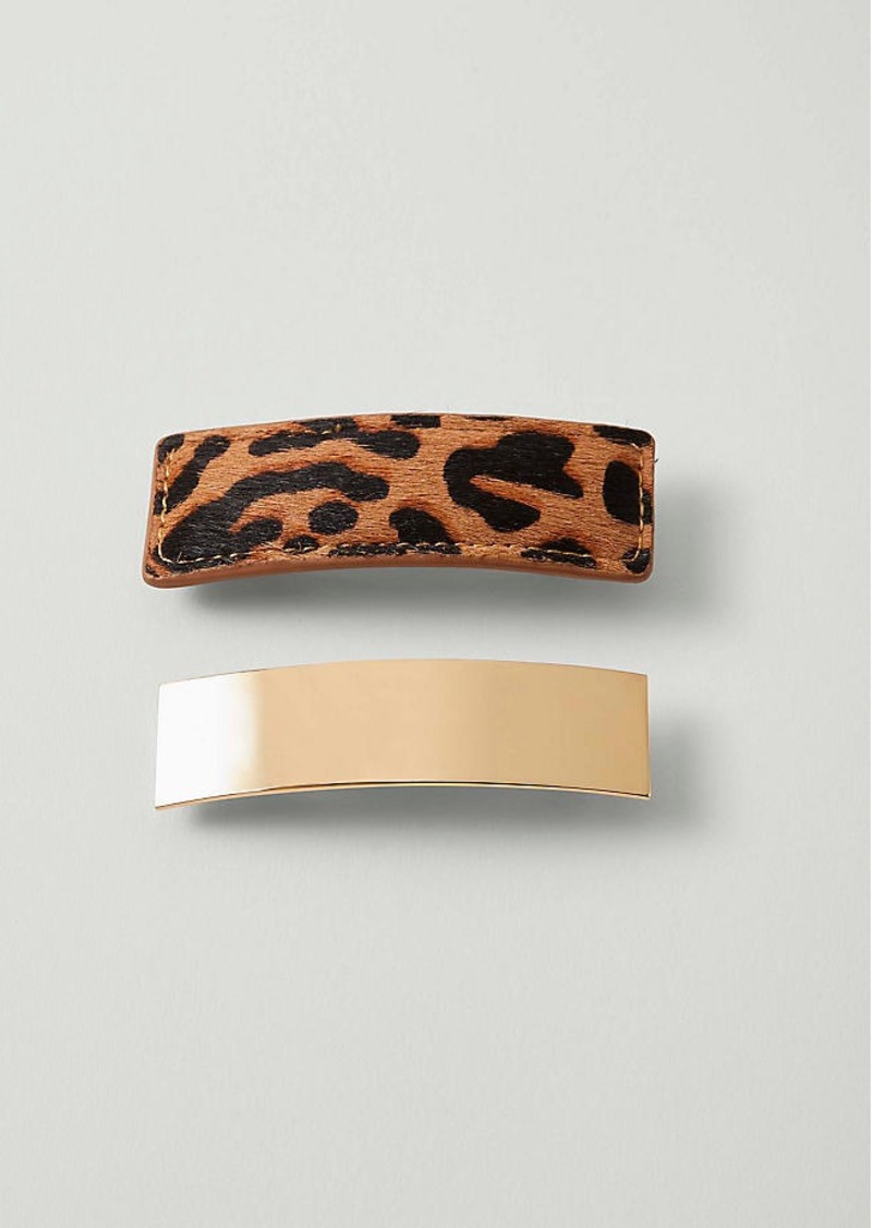 Ann Taylor Haircalf & Metal Barrette Set