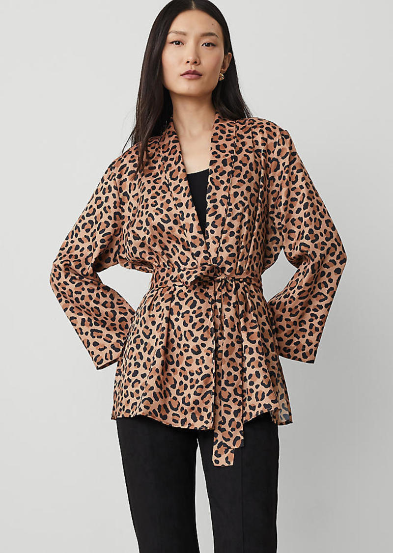 Ann Taylor Animal Print Belted Kimono