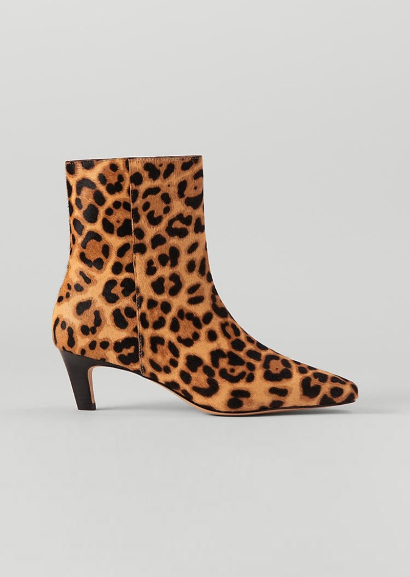 Ann Taylor Animal Print Haircalf Skinny Heel Bootie