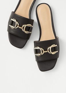 Ann Taylor AT Weekend Chain Leather Flat Sandals