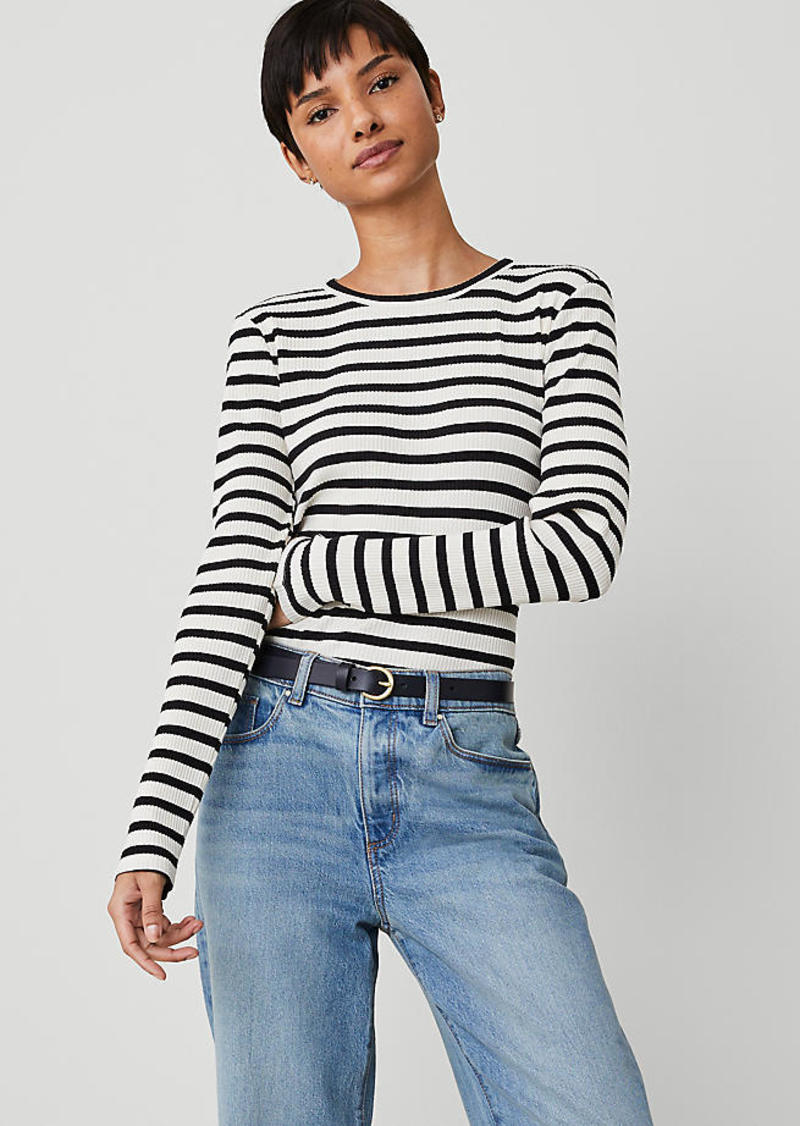 Ann Taylor Crew Neck Long Sleeve Top