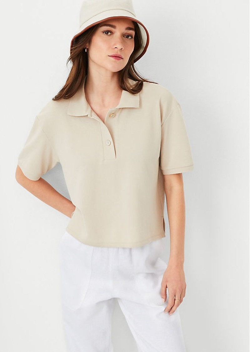 Ann Taylor Weekend Cropped Polo Top