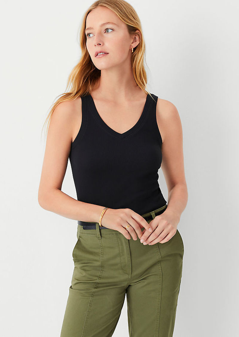 Ann Taylor AT Weekend Double V Tank Top