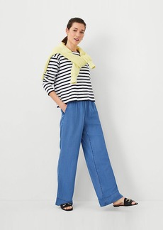 Ann Taylor AT Weekend Easy Straight Leg Pants in Soft Blue Wash