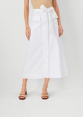 Ann Taylor AT Weekend Linen Blend Cargo Midi Skirt