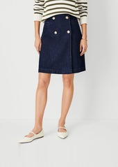 Ann Taylor AT Weekend Mariner Denim Skirt in Refined Dark Indigo Wash