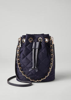 Ann Taylor Weekend Quilted Drawstring Bucket Bag