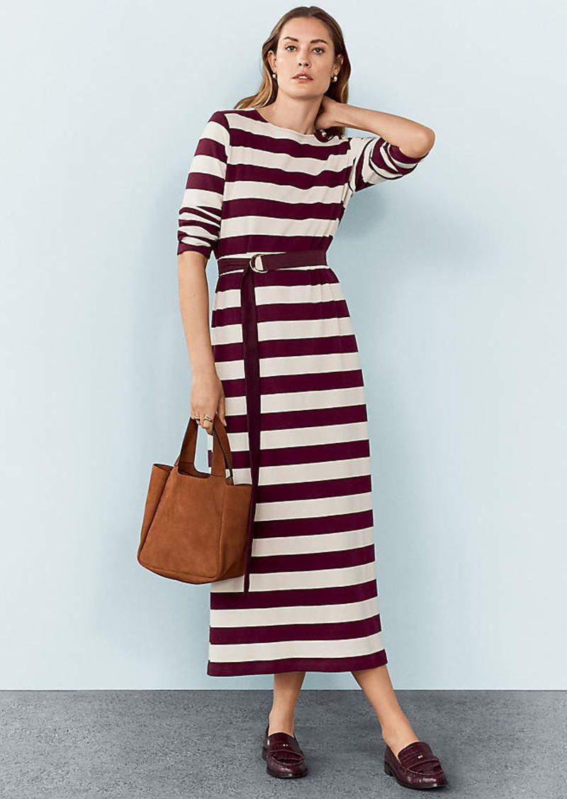 Ann Taylor Striped Column Midi Dress