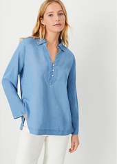 Ann Taylor AT Weekend Chambray Tunic Shirt