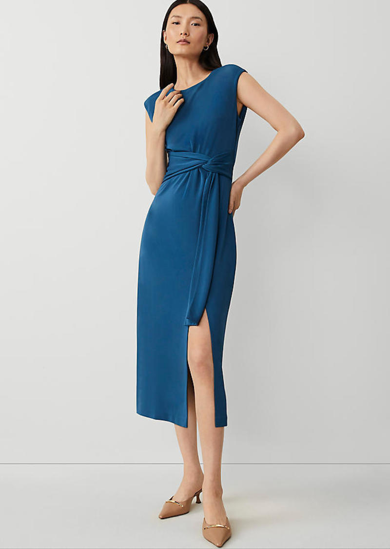 Ann Taylor Knit Belted Column Maxi Dress