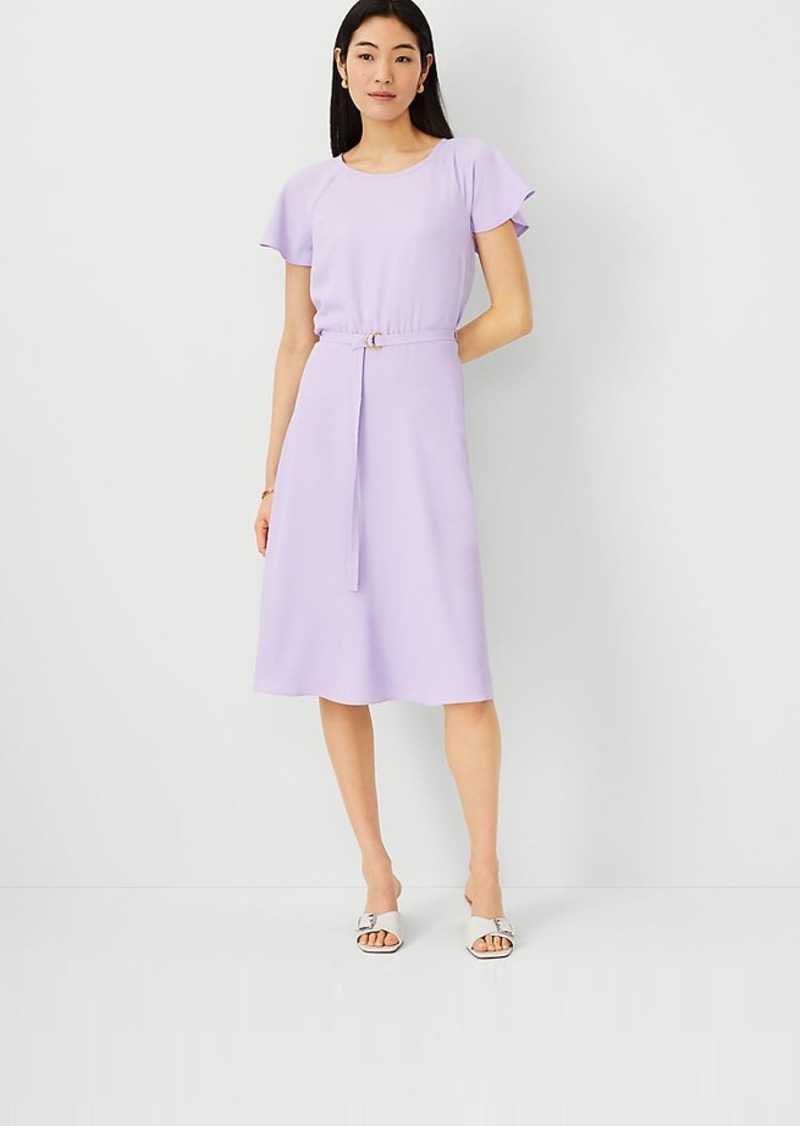Ann Taylor Belted Flare Midi Dress