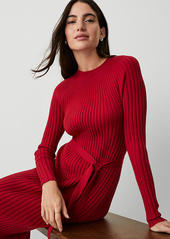 Ann Taylor Ribbed Belted Column Sweater Dress