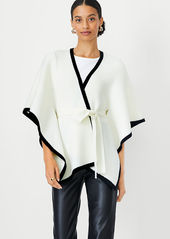 Ann Taylor Belted Wrap Poncho