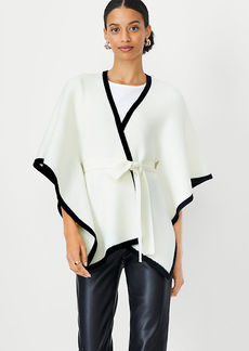 Ann Taylor Belted Wrap Poncho