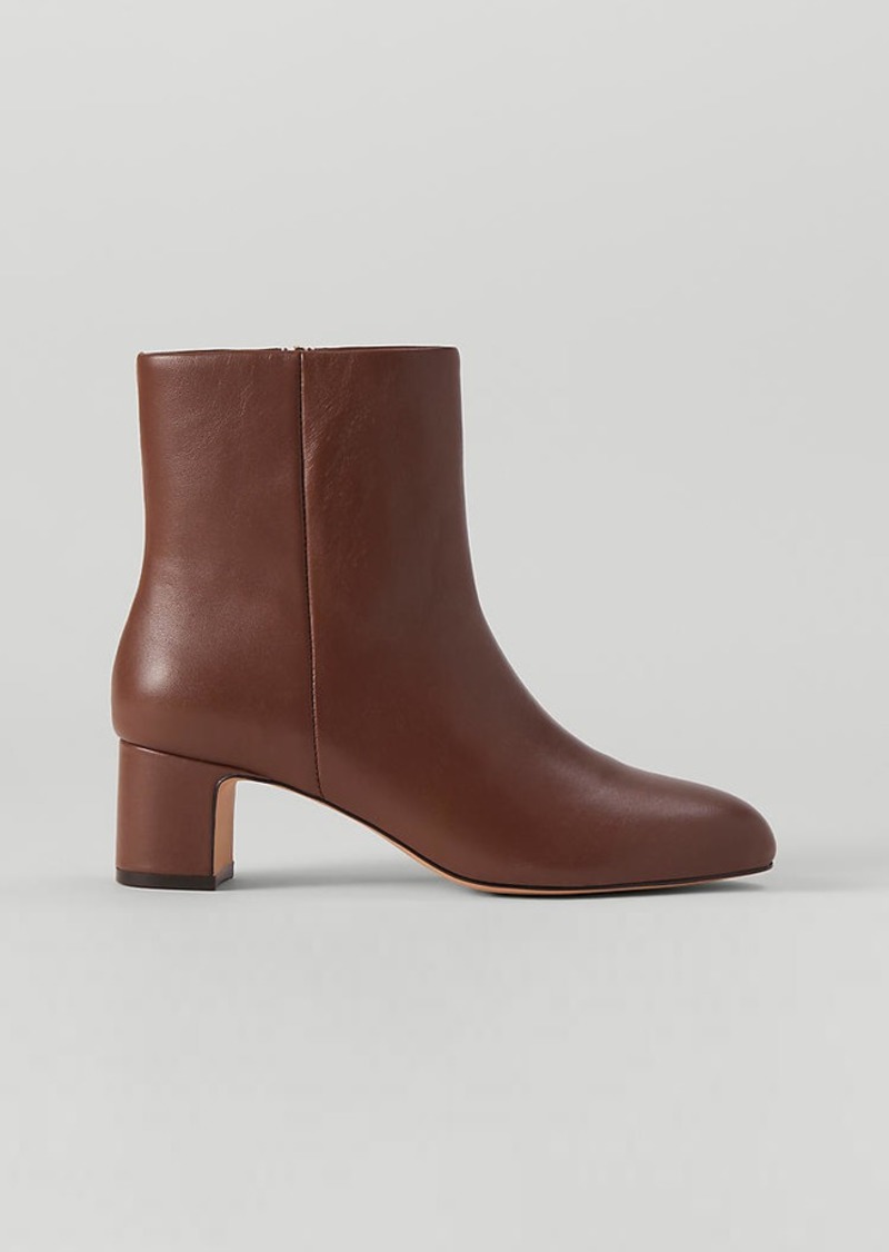 Ann Taylor Block Heel Leather Bootie