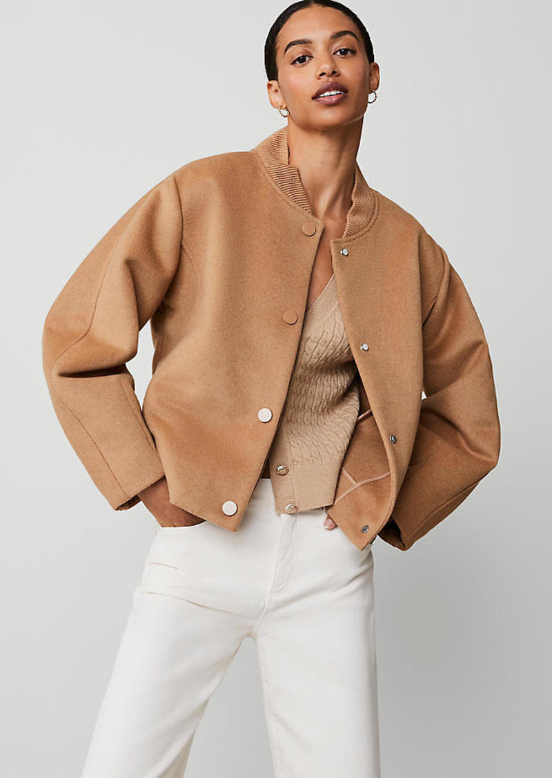 Ann Taylor Bomber Snap Front Jacket