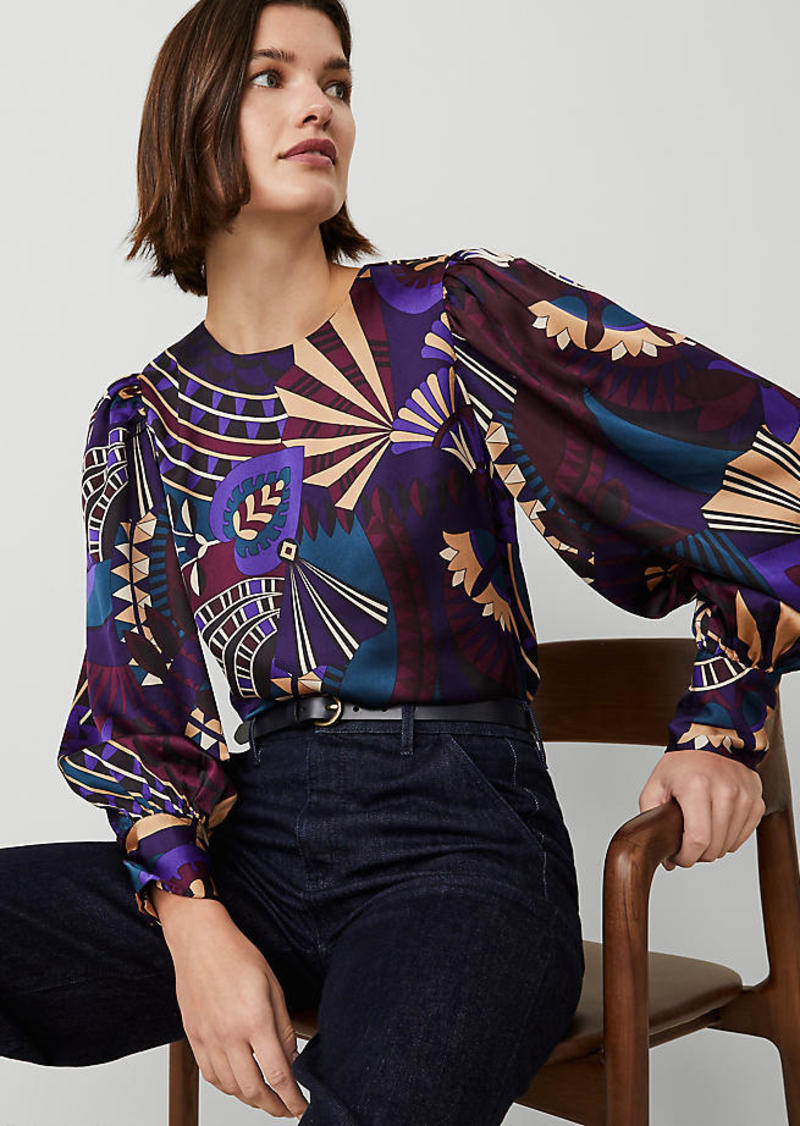 Ann Taylor Botanical Puff Sleeve Blouse