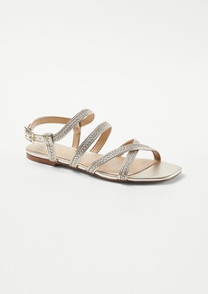 Ann Taylor Braided Strappy Flat Leather Sandals
