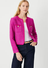 Ann Taylor Braided Tweed Patch Pocket Jacket