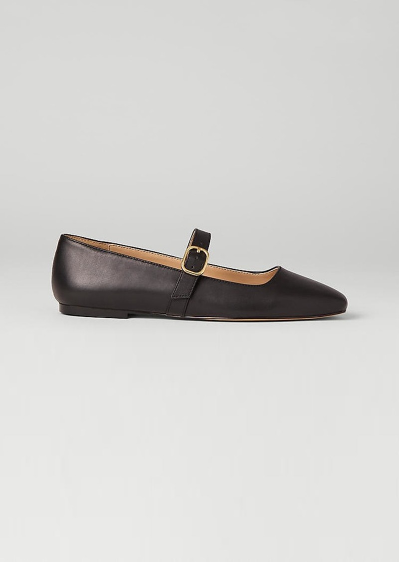 Ann Taylor Buckle Mary Jane Leather Flats