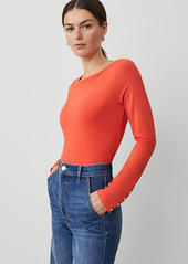 Ann Taylor Button Cuff Boatneck Top