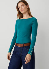 Ann Taylor Button Cuff Boatneck Top