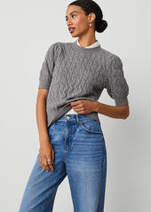 Ann Taylor Cable Puff Sleeve Sweater