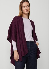 Ann Taylor Cable Stitch Open Front Poncho