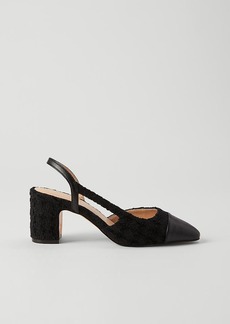 Ann Taylor Cap Toe Slingback Tweed Pump