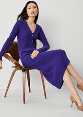 Ann Taylor Cashmere Ribbed Cardigan Dress