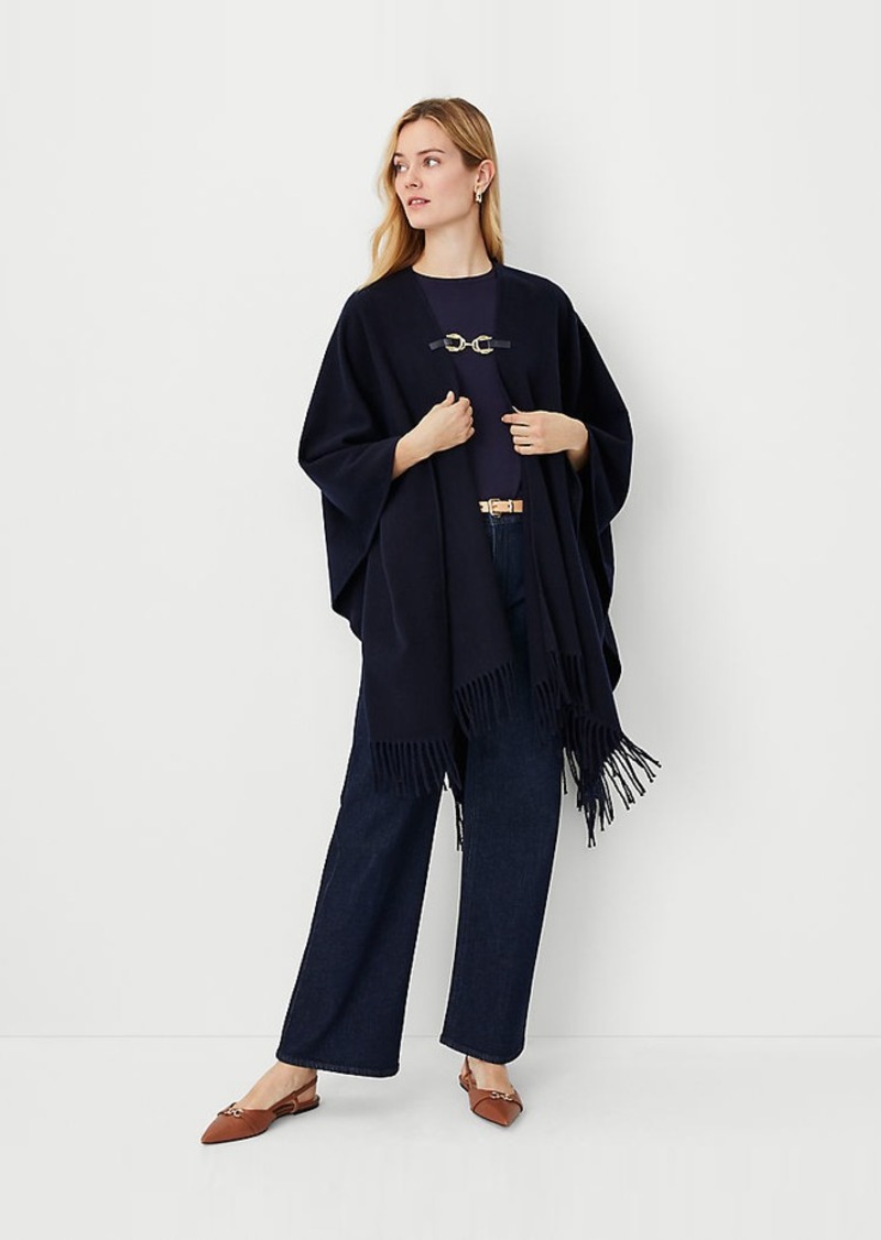 Ann Taylor Chain Fringe Open Poncho