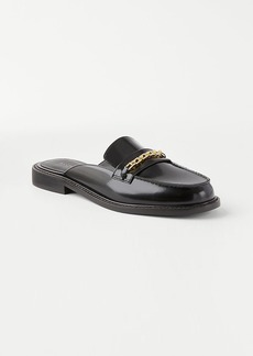 Ann Taylor Chain Leather Loafer Slides