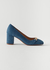 Ann Taylor Chain Suede Block Heel Pumps