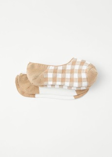 Ann Taylor Check & Solid No Show Sock Set